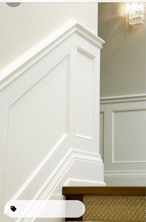 stair wainscoting and code on railing | Contractor Talk - Professional Construction and Remodeling Forum Hallway Entrance Ideas, Wall Molding Design, Stair Paneling, Wainscoting Stairs, Wainscoting Wall, Molding Design, Dining Room Wainscoting, Wainscoting Styles, Hallway Entrance