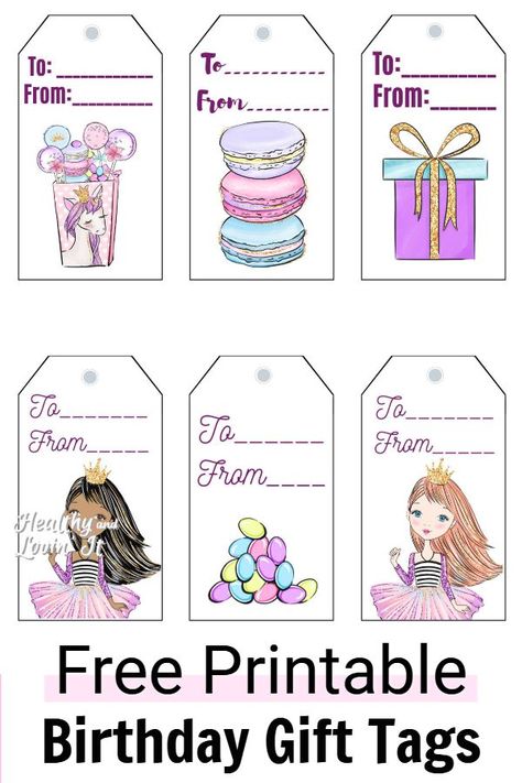 These free printable birthday gift tags for kids are too cute! I love simple DIY ideas like this-these are so easy to make! Plus they have different variations including a "To From" version. #freeprintable #gifttags #birthday Free Printable Gift Tags Birthday, Birthday Tags Printable, Birthday Gift Tags Printable, Happy Birthday Download, Happy Birthday Tag, Gift Tags Birthday, Birthday Labels, Free Printable Tags, Free Printable Gifts