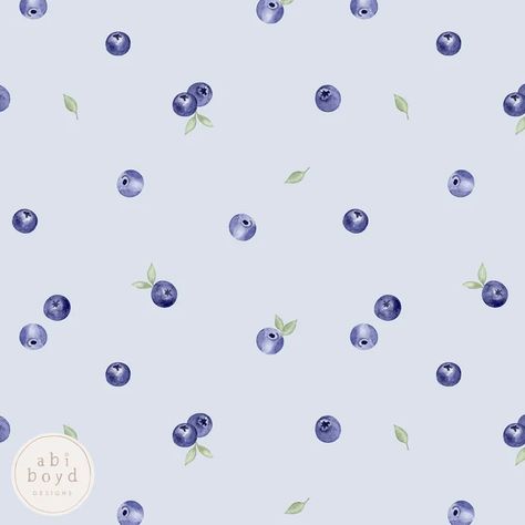 Abiboyddesigns - Etsy Canada Watercolour Blueberries, Cute Blueberry, Blueberry Print, Blueberry Pattern, Fruit Fabric, Summer Wallpapers, Pattern Watercolor, Watercolor Fruit, Fabric Designs