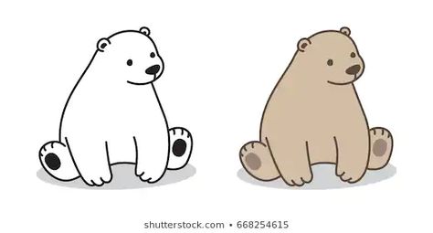 Sitting Illustration, Polar Bear Logo, Polar Bear Drawing, Polar Bear Cartoon, Bear Vector, Drawing Lessons For Kids, Bear Drawing, Cute Polar Bear, Character Cartoon