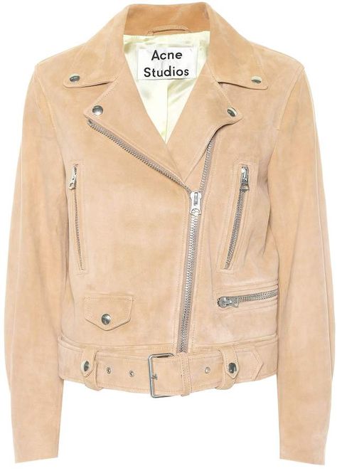 Suede Biker Jacket, Suede Biker, Christian Louboutin So Kate, Ribbed Turtleneck Sweater, Biker Leather, Striped Jacket, Leather Biker Jacket, Leather Motorcycle Jacket, Leather Vest