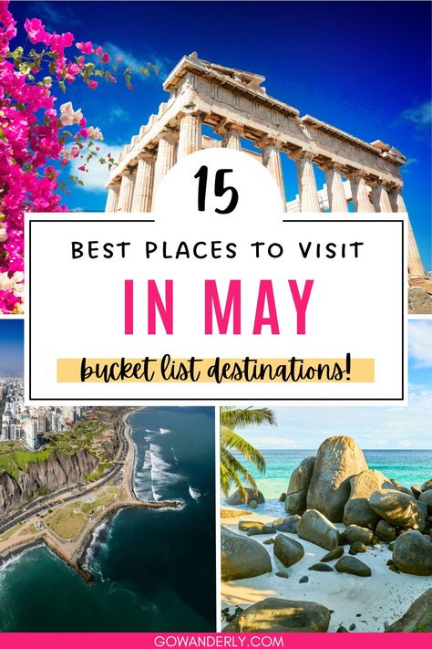 Discover the best places to visit in May with our guide to top spring travel destinations. Perfect for a weekend escape or a longer vacation. May Vacation Destinations, Spring Travel Destinations, Bucket List Places To Visit, Best Bucket List, Spring Getaway, Scenic Nature, Spring Travel, Weekend Escape, Bucket List Places