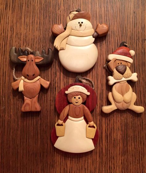 Intarsia Wood Patterns, Christmas Ornament Template, Santa Carving, Ornament Template, Intarsia Woodworking, Gnome Ornaments, Christmas Wood Crafts, Wood Craft, Wood Work