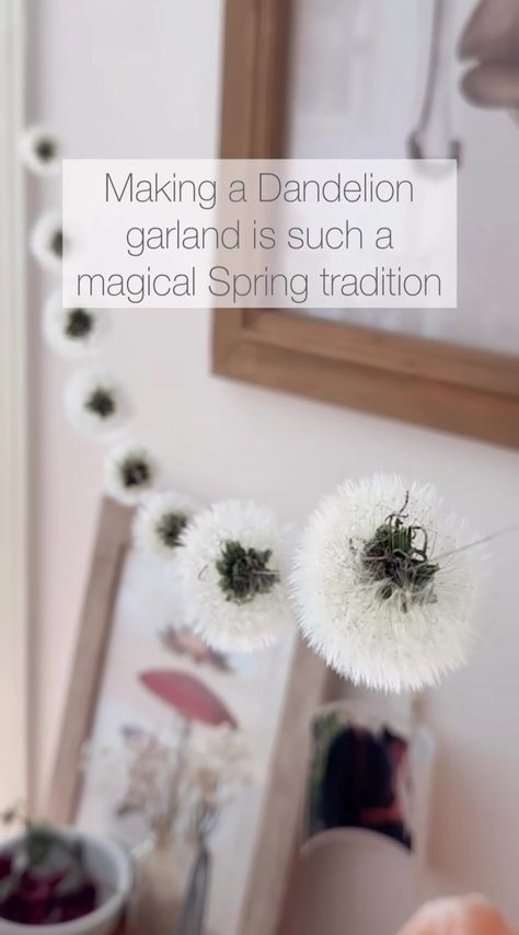 Dandelion Floral Arrangements, Dandelion Decorations, Dandelion Garland, Dandelion Wreath, Dandelion Crafts, Dandelion Craft, Rustic Spring Decor, Blowing Dandelion, Dandelion Puffs