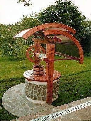 Wishing Well Garden, Modern Fencing, Creative Garden Decor, Wishing Wells, Wheelbarrow Garden, Diy Woodworking Projects, Garden Landscape Design, Garden Fencing, Wishing Well