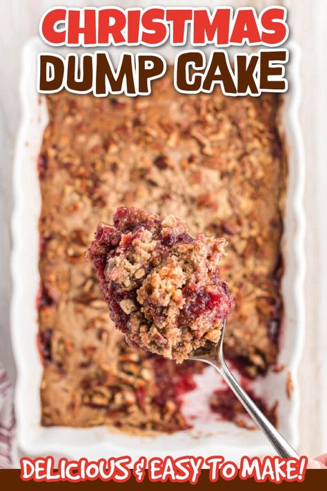 This Christmas Dump Cake is the perfect holiday dessert. You only need 4 ingredients to make cranberry dump cake. Impress your family and friends this holiday season with this delicious Christmas Dump Cake. They will think you spent all day making it. #christmasonadime #christmasdumpcake #dumpcakerecipe Dump Cake With Fresh Fruit, Cranberry Orange Dump Cake, Dump Cake In Crock Pot, Christmas Dump Cake, Raspberry Dump Cake, Cranberry Dump Cake, Best Dump Cake Recipes, Cranberry Spice Cake, Easy Fruit Cocktails