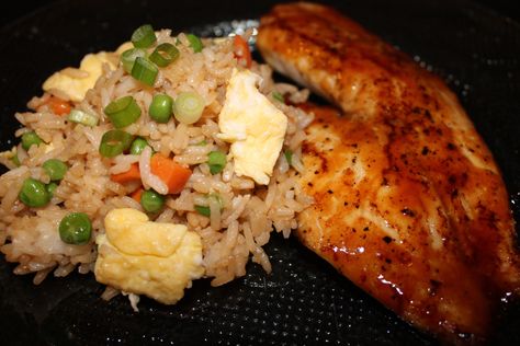 Tilapia And Rice, Tilapia Seasoning, Glazed Tilapia, Rice Dinner Ideas, Frozen Peas And Carrots, Grilled Tilapia, Teriyaki Recipe, Teriyaki Glaze, Peas And Carrots