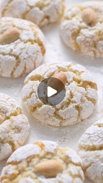 Nick Makrides on Instagram: "Amaretti biscuits or cookies are so chewy, rich in almond flavor and really easy to make. Plus theyre perfect fror pretty much any occasion! I love that iconic little crackle. The secret to stopping the sugar from melting in the oven is to coat it in caster sugar first then powdered sugar. Click @thescranline to check out more recipe and hot the follow button!" Amaretti Cookies With Almond Flour, Soft Amaretti Cookies, Amaretti Biscuits, Amaretti Cookies, Almond Flour Cookies, First Then, Almond Flavor, Follow Button, Soft Cookie