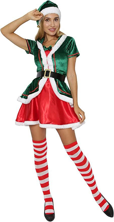 Santa's Elf Costume, Santas Helpers Outfit, Diy Elf Costume Women, Womens Elf Costume, Diy Elf Costume, Elf Costume Christmas, Santa's Helper Costume, Christmas Costumes Women, Christmas Elf Outfit