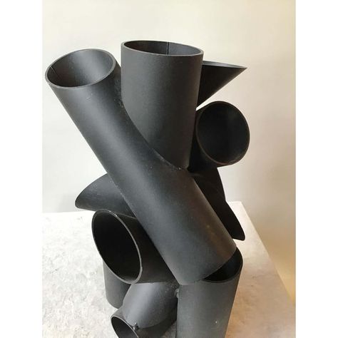 1970s studio designed tubular steel sculpture. Tubular Architecture, Abstract Objects, Decay Art, Sculptural Object, Steel Sculpture, Cardboard Paper, Contemporary Sculpture, Tubular Steel, Junior High