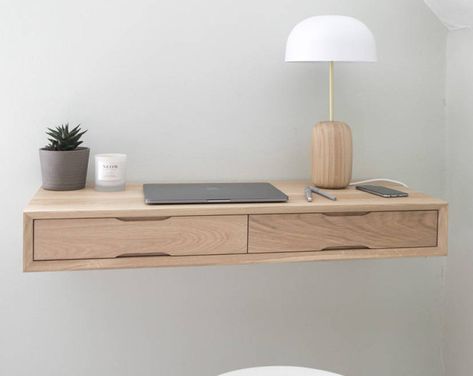 Floating Desk With Drawers, Computer Room Ideas, Wall Dining Table, Master's Bedroom, Wall Mounted Folding Table, Floating Shelf With Drawer, Mounted Desk, Floating Bedside Table, Fold Down Desk