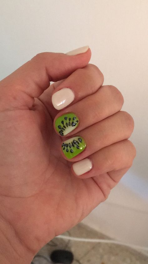 Kiwi Nail Art, Avocado Nails, Silly Nails, Kiwi Nails, Kiwi Tattoo, Monkey Nails, Nice Hands, Diy Acrylic Nails, Nails Tumblr