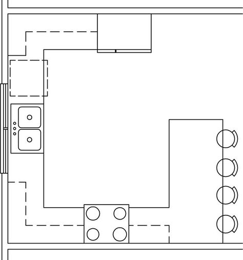 Square Kitchen Layout, Kitchen Layout U Shaped, G Shaped Kitchen, Kitchen Floor Plan, Square Kitchen, Kitchen Layout Plans, Small Kitchen Layouts, Kitchen Floor Plans, L Shaped Kitchen