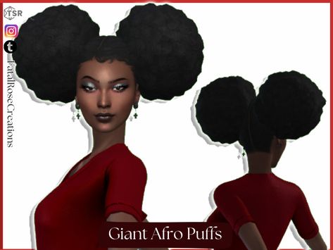 How groovy are these big luxurious afro puffs? They come in 30 natural and unnatural swatches! Found in TSR Category 'Sims 4 Female Hairstyles' Lola Hair, Natural Hair Puff, Afro Puffs, Ballet Hairstyles, Double Buns, Hair Puff, Ball Hairstyles, Afro Puff, Sims Hair