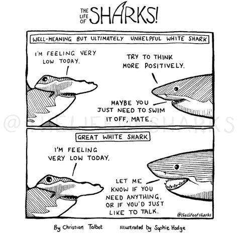 Shark Jokes, Witty Humor, World Mentalhealth Day, Shark Facts, World Mental Health Day, Cartoon Shark, Nurse Shark, Shark Tattoo, Shark Tattoos