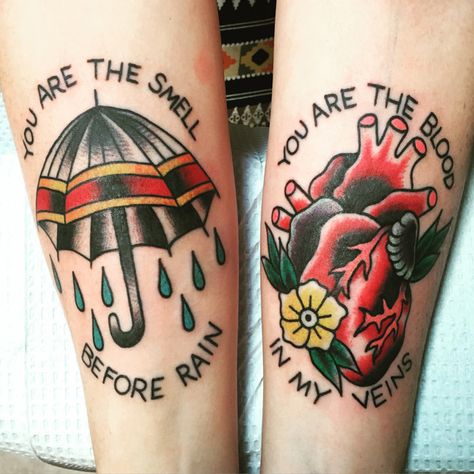 Pop Punk Tattoo Ideas, Pop Punk Tattoo, Punk Tattoo Ideas, Punk Tattoos, Brand New Tattoos, Umbrella Tattoo, Punk Tattoo, Neotraditional Tattoo, Tattoo Trend