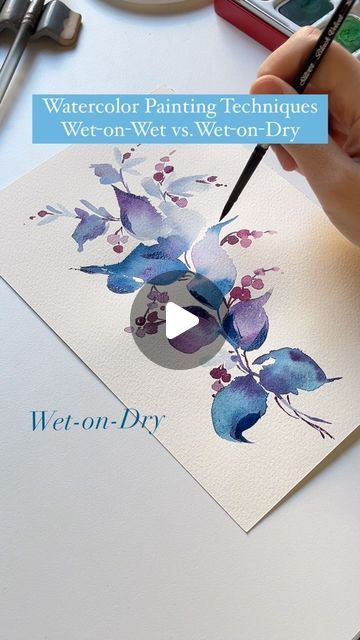 Simple Watercolor Paintings, Abstract Watercolor Paintings Tutorials, Watercolor Lesson, Simple Paintings, Paintings Tutorials, Simple Watercolor, Fabric Painting On Clothes, Watercolor Beginner, Sketchbook Illustration