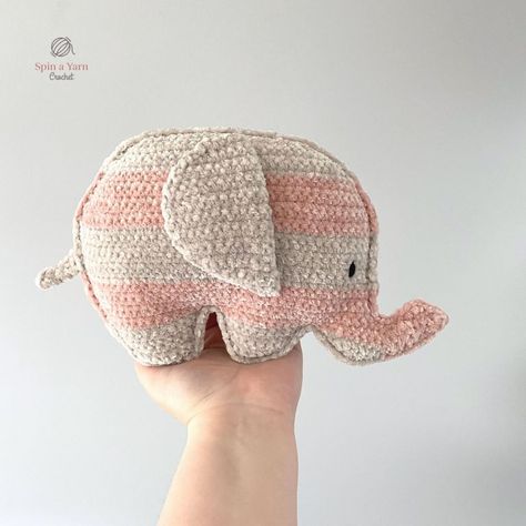 Chubby Elephant Free Crochet Pattern • Spin a Yarn Crochet Crochet Elephant Pillow, Elephant Crochet Pattern, Knit Amigurumi, Shoebox Ideas, Stuffed Crochet, Plushie Amigurumi, Crochet Elephant Pattern, Easy Amigurumi, Elephant Applique