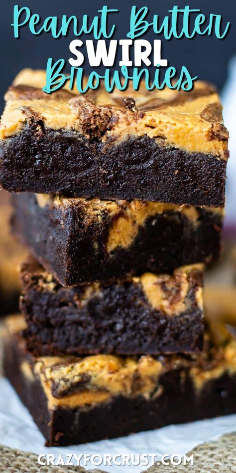 Baking Squares, Peanut Butter Topping, Peanut Butter Recipes Easy, Perfect Brownie Recipe, Peanut Butter Brownies Recipe, Peanut Butter Swirl Brownies, Cookie Brownies, Brownie Desserts Recipes, Peanut Butter Dessert Recipes