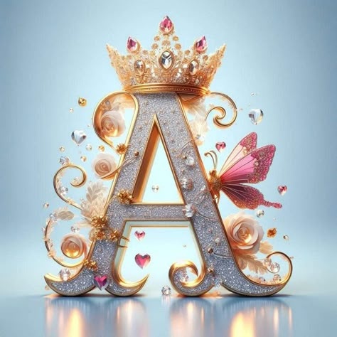 A Profile Picture Letter, Letter A Wallpaper Initials, Letter A Wallpaper, A Letter Love, Gold Digital Art, Logo Gallery Art, A Letter Wallpaper, Letter Wallpaper, Alphabet Art Print