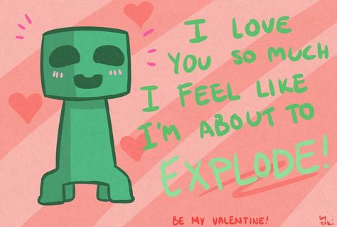 Minecraft Quotes, Minecraft Love, Minecraft Valentines, Valentine Quote, Date Night Gifts, Creeper Minecraft, Minecraft Drawings, Pick Up Lines Funny, All Minecraft