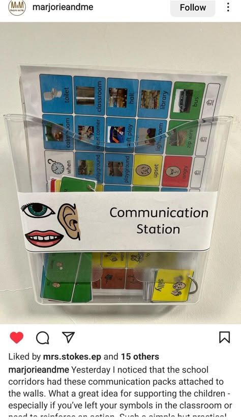 Aba Clinic Organization, Communication Station, Speech Classroom, Special Education Art, Speech Classroom Decor, Colourful Semantics, Special Education Classroom Setup, Asd Classroom, Sped Classroom