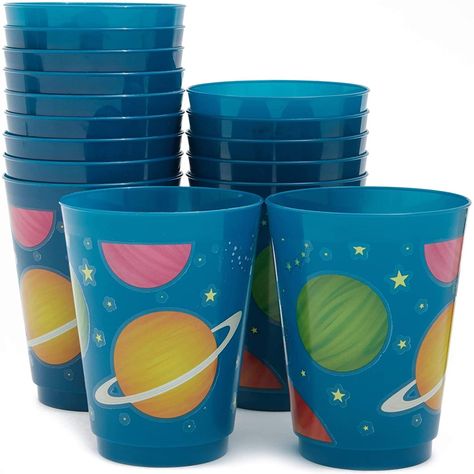 PRICES MAY VARY. 16 OZ PLASTIC CUPS: Add these blue cups to the dining table setting, or use them at your buffet and dessert table to bring the outer space party decorations to all areas of your event SPACE PARTY SUPPLIES: Add these festive plastic cups to your party supplies and impress your guests with a fun cohesive theme! HIGH QUALITY: Made from premium plastic material, simply wash and reuse! CAPACITY: Each plastic tumbler can hold up to 16 ounces of liquid WHAT’S INCLUDED: Includes set of Space Party Food, Outer Space Party Decorations, Planet Birthday, Planet Party, Space Party Decorations, Astronaut Party, Plastic Party Cups, Space Theme Party, Outer Space Party