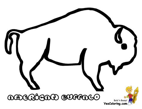 Coloring Pages Animals, Print Coloring Pages, Template Black And White, Stencil Patterns Templates, Animal Outline, American Buffalo, Valentines Day Coloring Page, Template Black, American Gifts