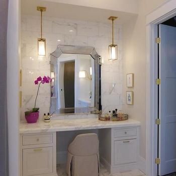 Make Up Vanity Mirrors, Transitional, bathroom, Caitlin Wilson Design Built In Makeup Vanity, Built In Dressing Table, Vanity In Bedroom, Vanity In Bathroom, Bathroom Dressing Table, Caitlin Wilson Design, Built In Vanity, Master Addition, Bathroom With Makeup Vanity