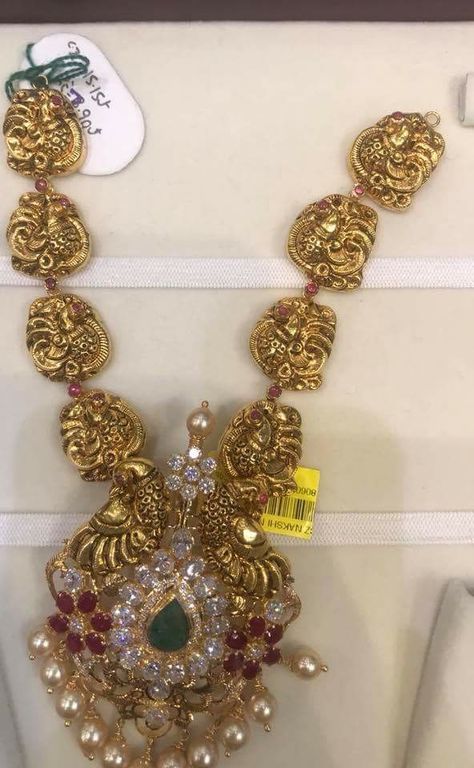 60 grams necklace 60 Grams Gold Haram Designs, Gundla Mala, Gold Haram Designs, Haram Designs, Gold Haram, Bridal Diamond Necklace, Long Haram, Cotton Saree Designs, Jewelry Designing