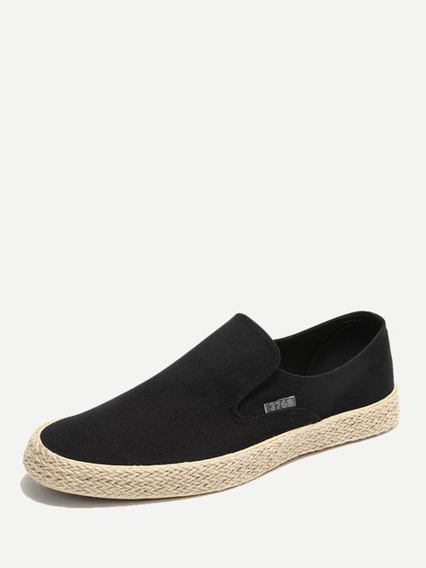 Men Slip On Canvas Espadrille Loafers -SHEIN(SHEINSIDE) Fall Style Casual, Woman Loafers, Loafers Women, Loafers Online, Driving Loafers, Men Loafers, Top Trending, Sneakers Men Fashion, Fall Style