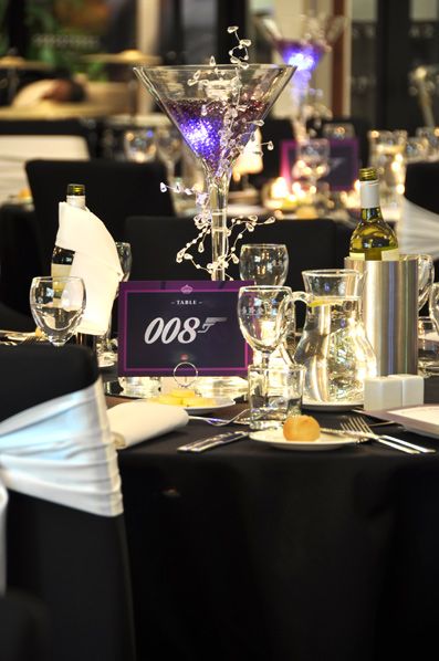 007 Table Decorations, James Bond Table Decorations, James Bond Gala Theme, Bond Wedding Theme, James Bond Prom, 007 Wedding, Dinner Recipes Under 500 Calories, Recipes Under 500 Calories, James Bond Wedding