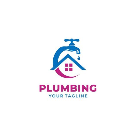 Plumbing Service Logo Design Vector Template Plumbing Logo Design, Tile Logo, Service Logo Design, Plumbing Logo, Plumbing Companies, Company Business Cards, Flyer And Poster Design, Service Logo, How To Make Logo