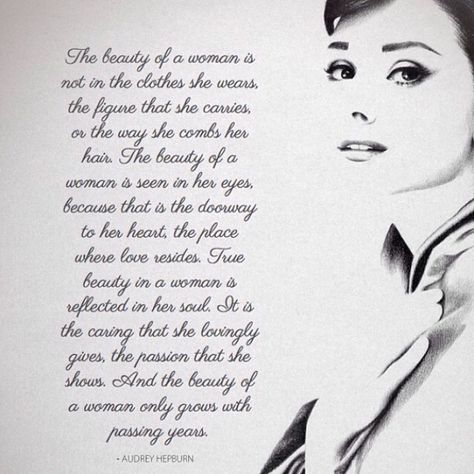 Audrey Hepburn Quote <3 Birthday Quotes Inspirational, Audrey Hepburn Quotes, Pink Quotes, Beauty Quotes, Audrey Hepburn, Birthday Quotes, True Beauty, Beautiful Quotes, Woman Quotes