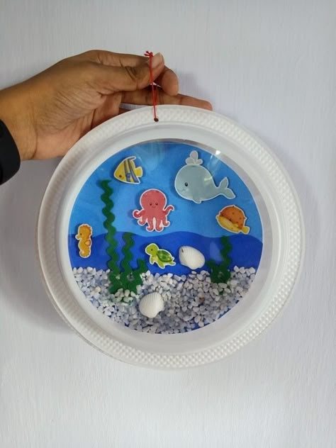 Sea Life Crafts, Montessori Crafts, Aquarium Craft, Preschool Arts And Crafts, Kids Crafting, Sea Crafts, Vbs Crafts, Fish Crafts, Ideas For Easter Decorations