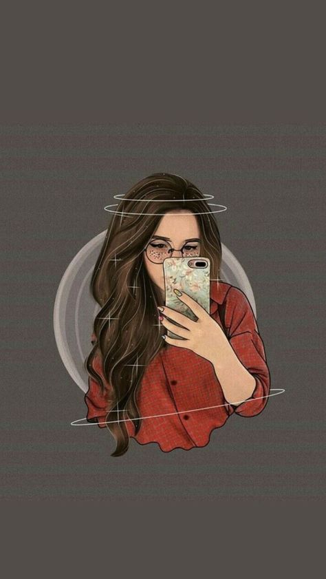 Pin by Hoshi Maysa on Wallpapers in 2022 | Girl cartoon characters, Cute girl sketch, Girl cartoon A Girl, Mirror Selfie, Wallpapers, Mirror, Iphone