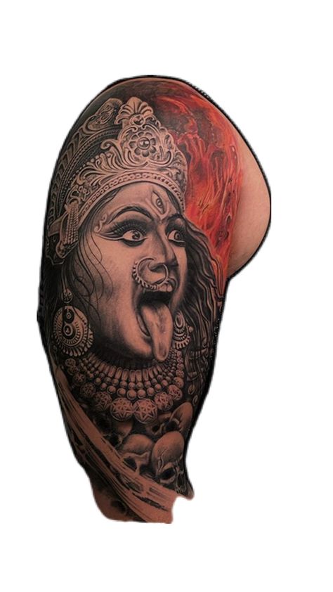 Vhh Kali Tattoo, Om Earrings, Krishna Tattoo, Broken Screen Wallpaper, Aztec Tattoo, Body Art Photography, My Tattoo, Shiva Art, Hand Tattoos For Guys