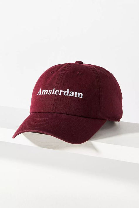 burgundy Amsterdam dad baseball cap from Anthropologie, on sale for $29 | Contents: 100% cotton | fall outfit inspiration, vegan accessories Burgundy Hat, Cap Outfit, Anthropologie Home, Tennis Shop, Lace Bandeau, Lace Bustier, Closet Essentials, Wedding Bridal Jewellery, Outfit Inspiration Fall