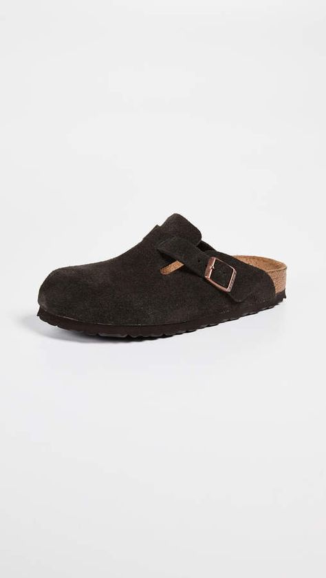 Boston SFB Clogs #Mules#footbed#Flat Shearling Clogs, Boston Shearling, Birkenstock Boston Soft Footbed, Birkenstock Boston Shearling, Boston Soft Footbed, Fashion Accessories Illustration, Preppy Shoes, Korean Fashion Casual, Birkenstock Sandals