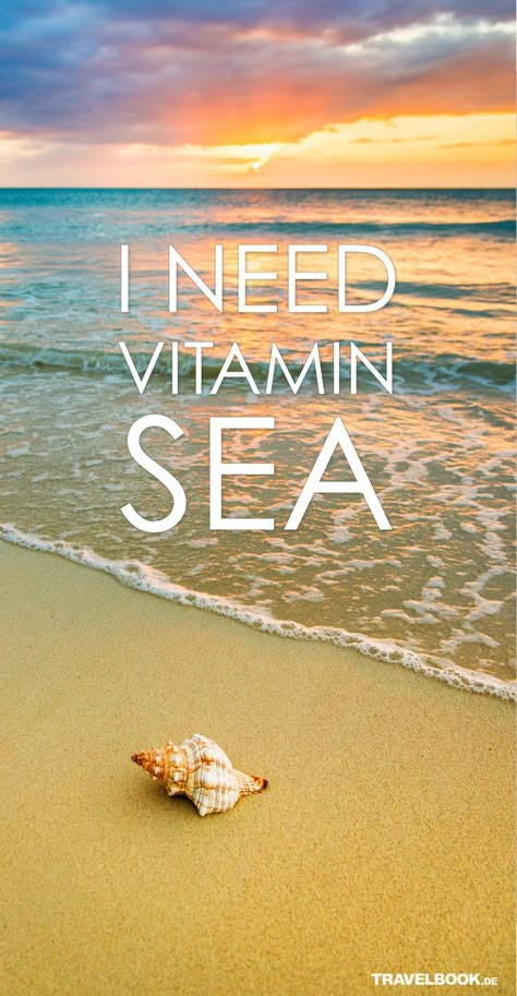 I Need Vitamin Sea, Ocean Quotes, I Love The Beach, Mermaid Life, Vitamin Sea, Beach Quotes, Beach Time, Beauty Secrets, Travel Quotes