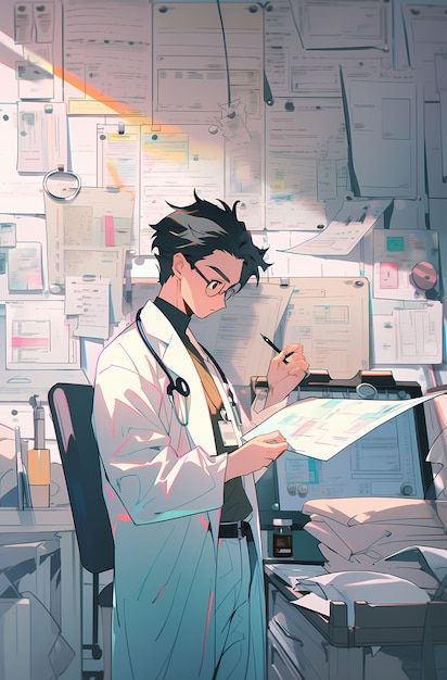 Anime Doctor Drawing, Anime Medicine, Doctor Character Design, Anime Doctor, Doctor Character, Doctor Drawing, Character Concept, Concept Design, Graphic Resources