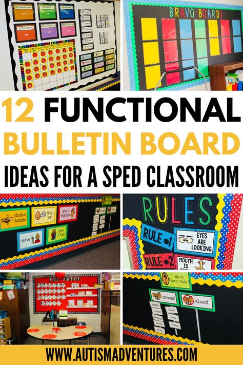 "Unlock the potential of your special education classroom with strategic bulletin board setups! Our latest blog post offers practical advice and inspiring ideas to help you create visually engaging learning spaces. Check it out now!" Self Contained Bulletin Boards, Self Contained Classroom Bulletin Board, Special Education Classroom Bulletin Board Ideas, Classroom Decor For Special Education, Classroom Check In Board, Special Education Classroom Setup High School, Special Needs Bulletin Board Ideas, Special Education Room Decor, Special Ed Bulletin Boards