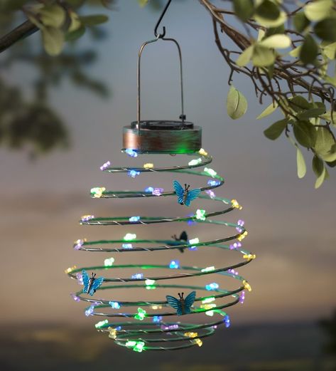 Butterfly Decorative Lantern Pretty Lamps, Solaire Diy, Solar Christmas Lights, Outdoor Lighting Design, Solar Hanging Lanterns, Diy Outdoor Lighting, Solar Landscape Lighting, Lights Ideas, Outdoor Garden Lighting