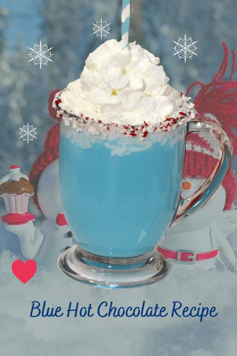 Frostbite Blue Christmas Cocoa, Blue Hot Chocolate, Frozen Hot Cocoa, Creamy Hot Chocolate Recipe, Frozen Hot Chocolate Recipe, Christmas Stock Photos, Frozen Hot Chocolate, Cocoa Recipes, Christmas Stories