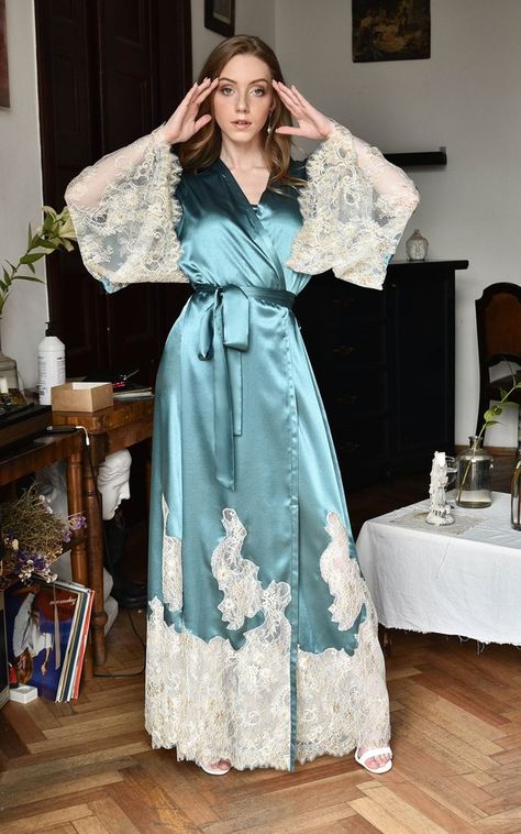 Silk kimono robe