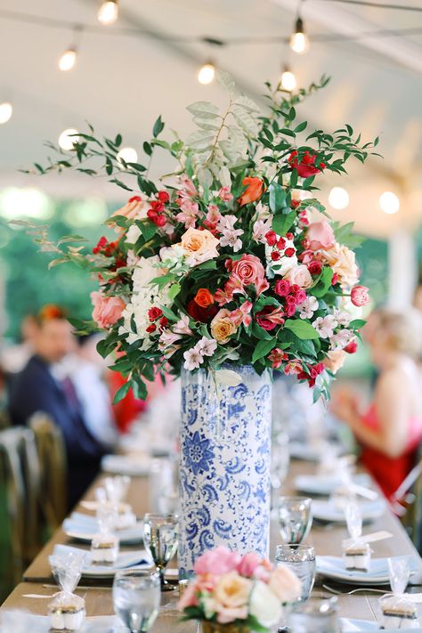 A North Carolina estate, a ginger jar centerpiece filled reception, a hot pink wedding color palette... Kristie and Taylor embraced their Southern style in a way we will be talking about for a long time! Complementing the bold summer colors were monogrammed ribbons, s'more wedding favors, Brackish bow ties and the best wedding tradition of them all. Spoiler alert - they buried the bourbon! Ginger Jar Centerpiece, Ginger Jar Wedding, Pink Wedding Color Palette, Southern Wedding Traditions, Hot Pink Wedding, Southern Elegance, Hot Pink Weddings, Pink Wedding Inspiration, Madison Wedding