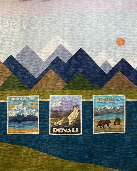 Quilt Panels Fabrics, Mini Panel Quilt, Alaskan Quilt Patterns, National Parks Quilt Blocks Patterns, Riley Blake National Parks Quilt, Yellowstone Quilts, Grunge Quilt, Alaska Quilts, Colorado Quilt