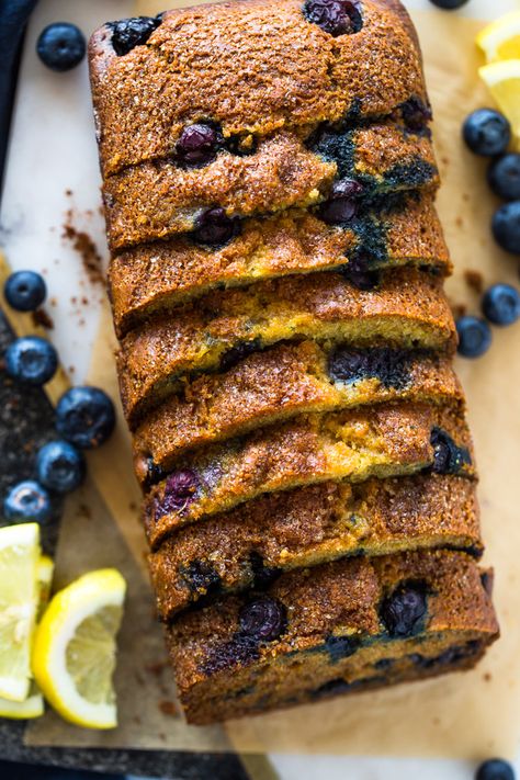 Lite Breakfast, Healthy Blueberry Bread, Healthy Lemon Blueberry, Blueberry Bread Recipe, Healthy Breads, Lemon Blueberry Loaf, Gimme Delicious, Blueberry Loaf, Blueberry Banana Bread