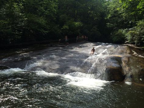 7) Sliding Rock - Pisgah Forest, North Carolina Texas Swimming Holes, Slide Rock, Underwater Caves, Visit Florida, Swimming Holes, Summertime Fun, Unique Features, Once In A Lifetime, Water Park