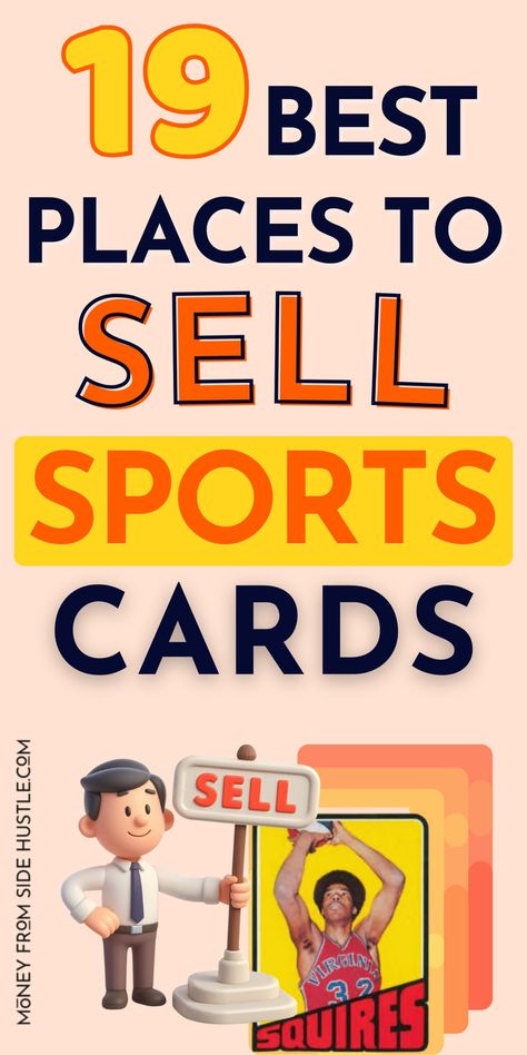 sell sports cards Side Hustles For Teens, Earn Extra Money From Home, Make Side Money, Business Budget, Airbnb Promotion, Online Side Hustles, Where To Sell, Post Ad, Player Card